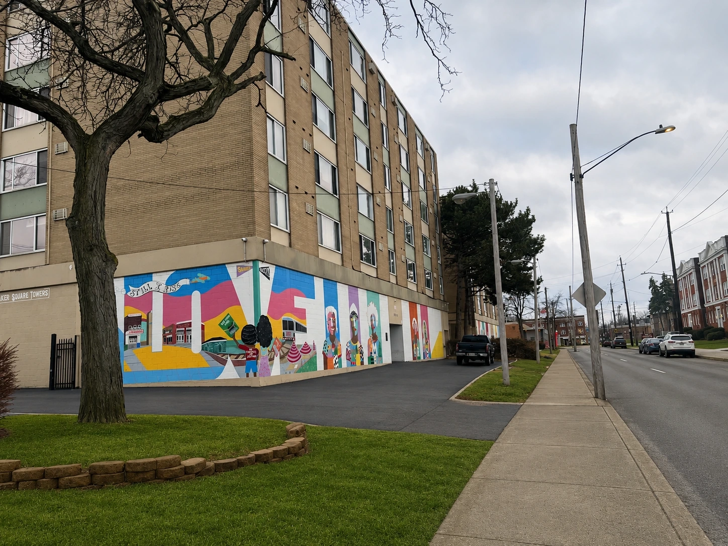 Shaker Square Apartments and its colorful community mural
